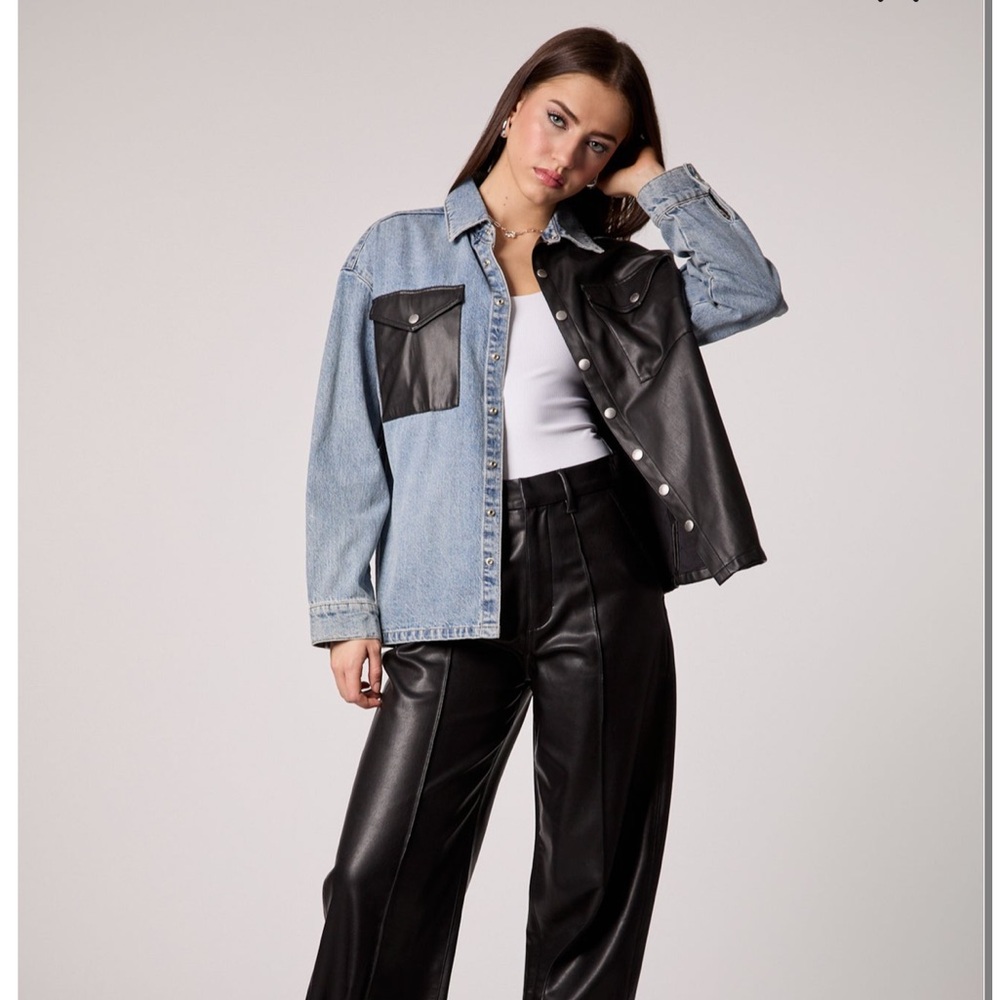 Blue Revival Two-Tone Denim and Black Jacket - Picture 4 of 13